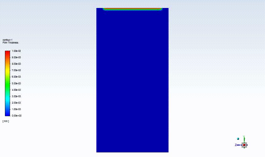 基于部分浸润效应的欧拉壁膜流动形态演变模拟仿真