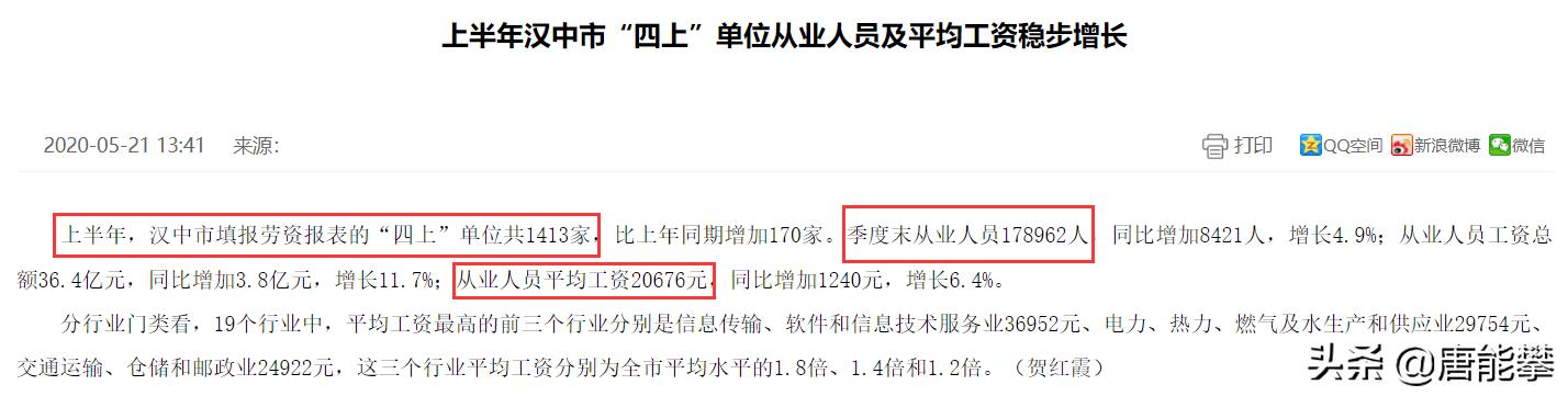 陕西汉中历年平均工资,汉中平均工资一览表