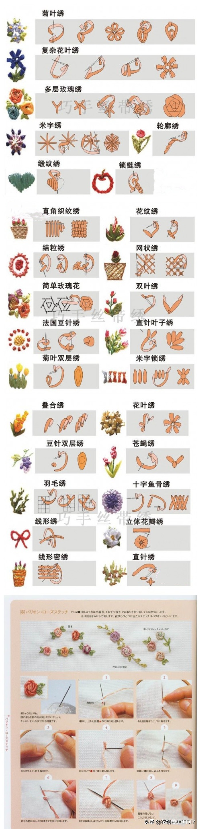 丝带绣的立体绣法,丝带绣的各种绣法视频