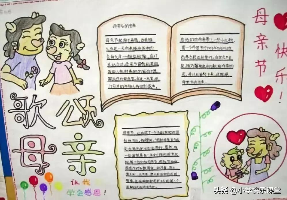 画1张母亲节感恩为主题的手抄报,感恩母亲节手抄报祝福语