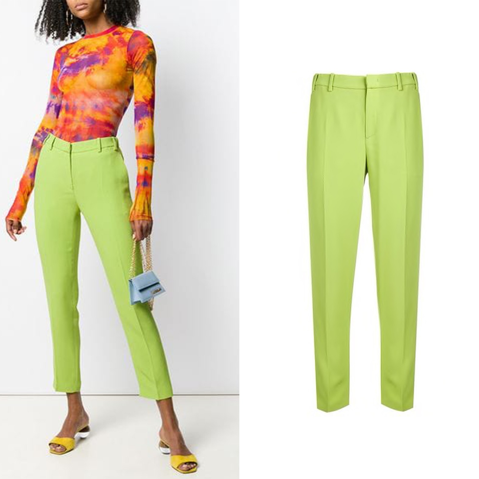 泫雅夏日必备,泫雅牛油果绿色毛衣