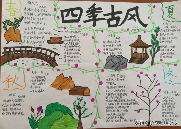 关于古诗宋词诗韵飘香的手抄报,古诗词读书手抄报简单一点