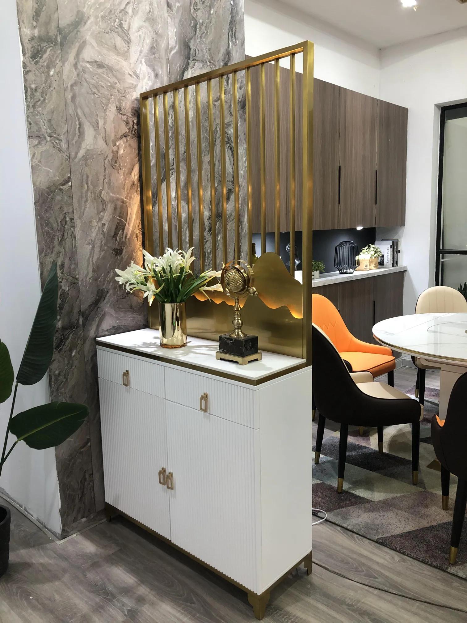 高级轻奢玄关屏风柜,客厅屏风隔断柜现代轻奢