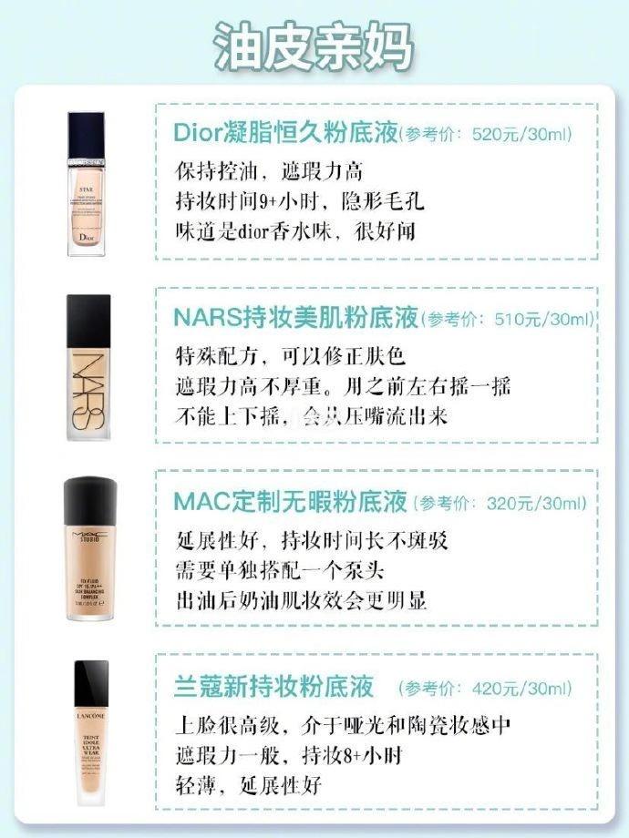 油皮干皮敏感肌，36款适合不同肤质的粉底推荐，总有一款适合你