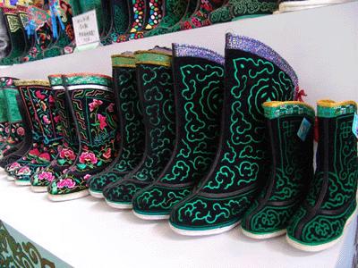 蒙古族传统马靴,蒙古原创服饰黄靴