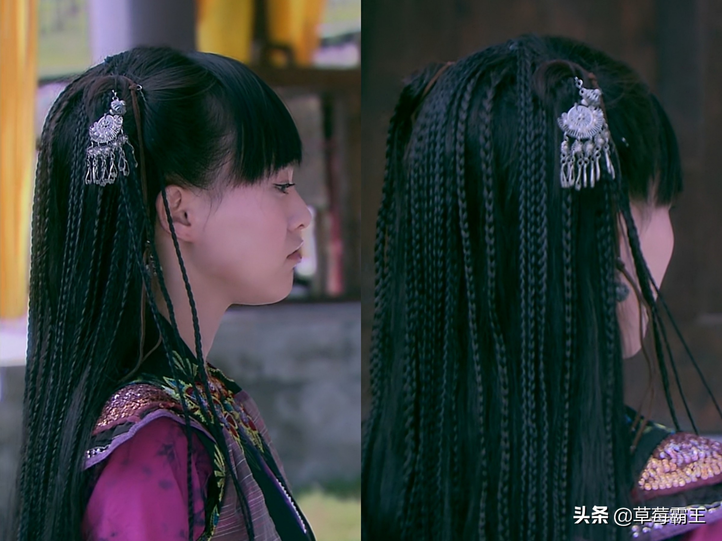 无刘海古装发型编发,古装编发齐刘海