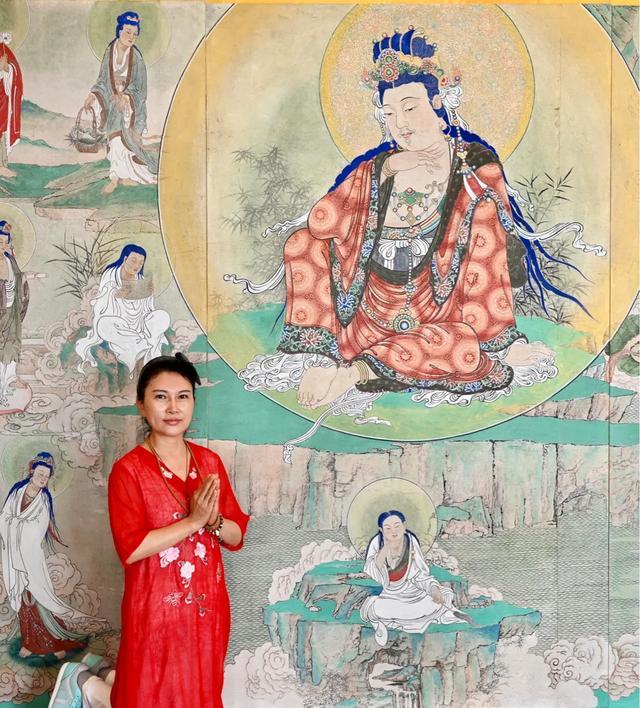 观音菩萨三十二像工笔画,观世音菩萨画像工笔画