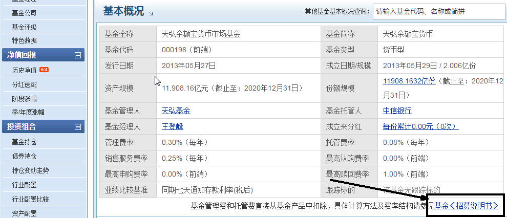 余额宝目前对接的货币基金有几只,货币基金招募书