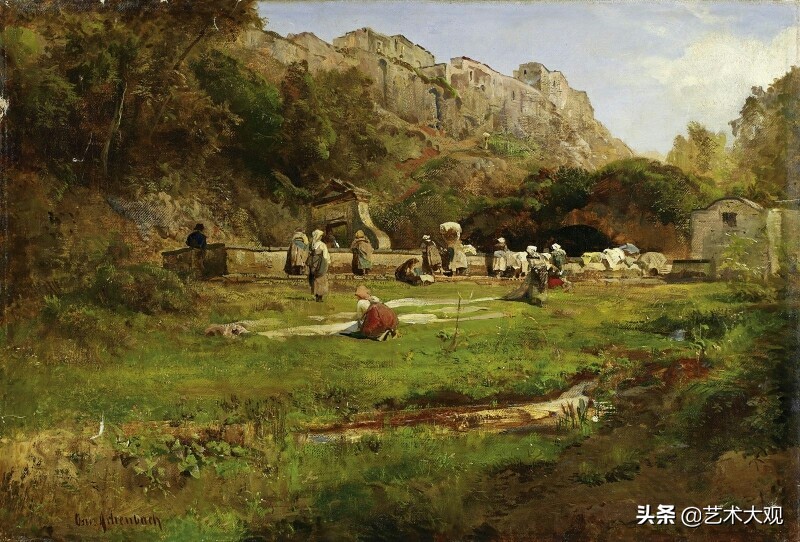 世界著名古典油画风景作品,奥斯瓦尔德阿肯巴赫