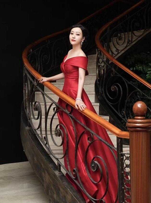 郝蕾蕾丝深v礼服裙,郝蕾穿蕾丝礼服