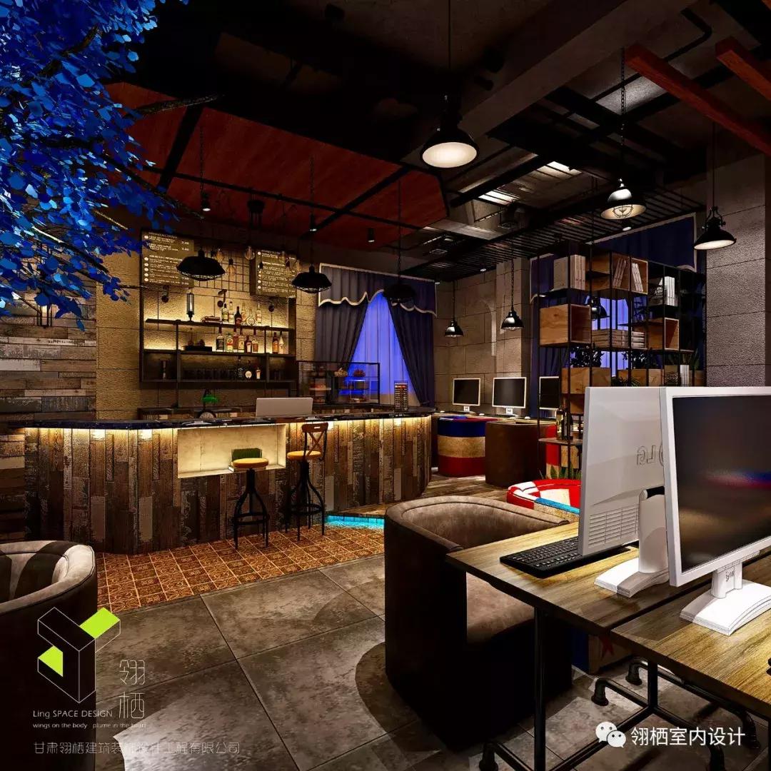 网咖设计方案和技巧,便宜又大气的网咖装修效果图