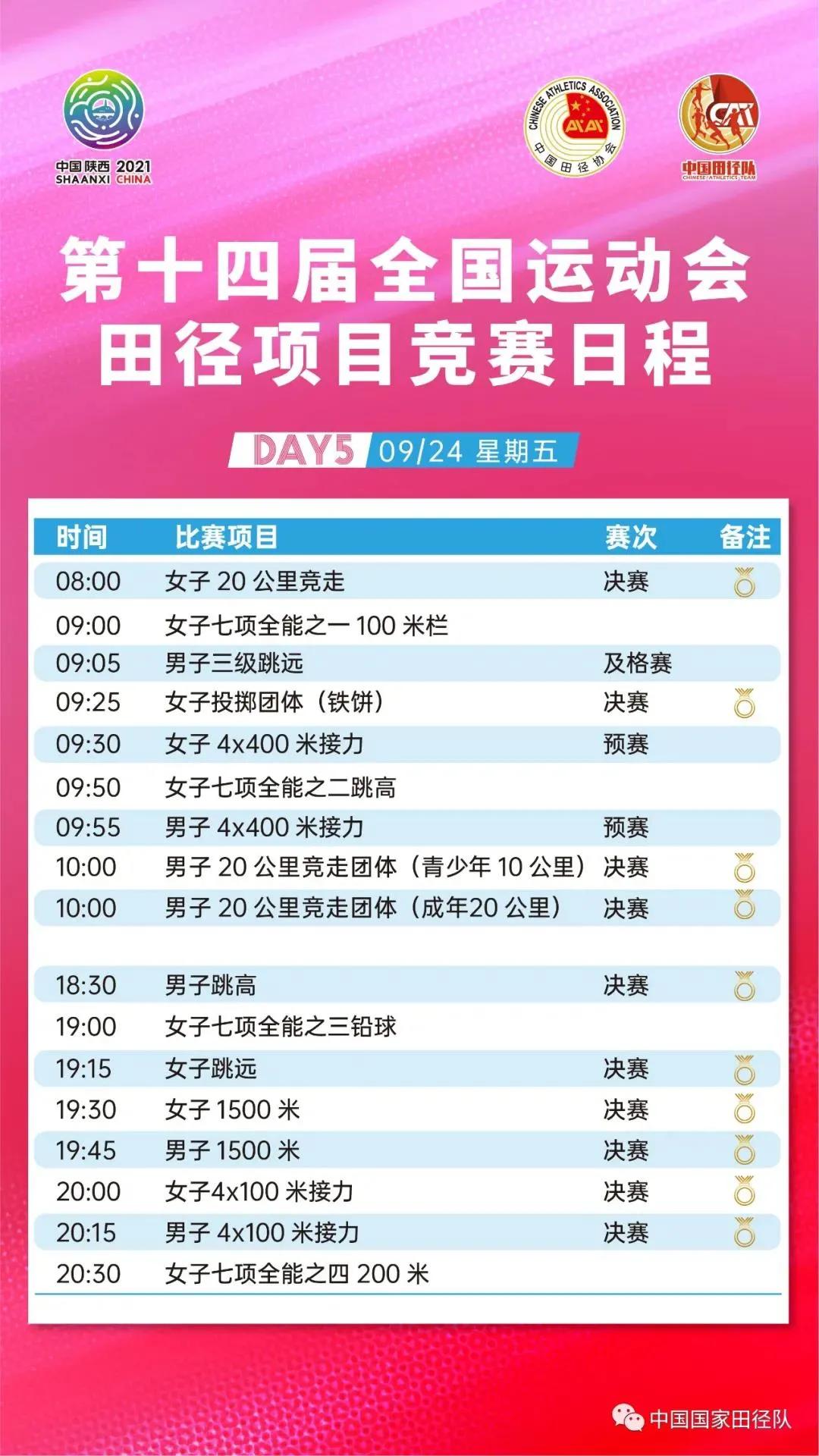 中国陕西2021全运会,2021全运会赛程时间表