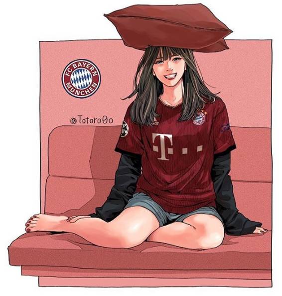 足球美女壁纸,足球漫画头像女