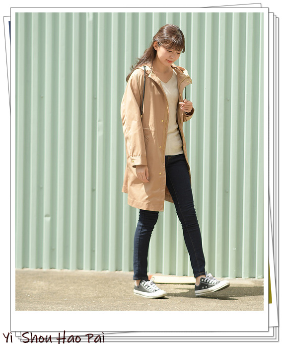 休闲风宽松连帽外套穿搭,日系防风连帽外套搭配