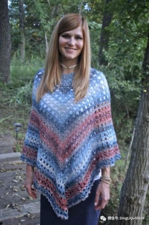 斗篷披肩钩花图样,针织披肩花样图片大全