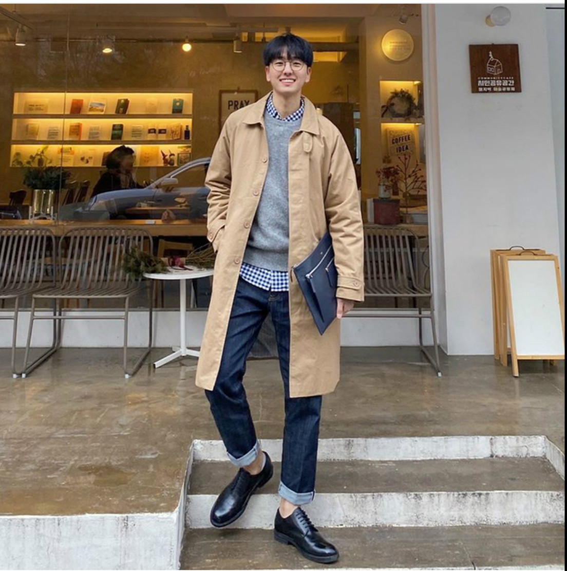 韩国小哥哥风衣穿搭,风衣穿法韩国