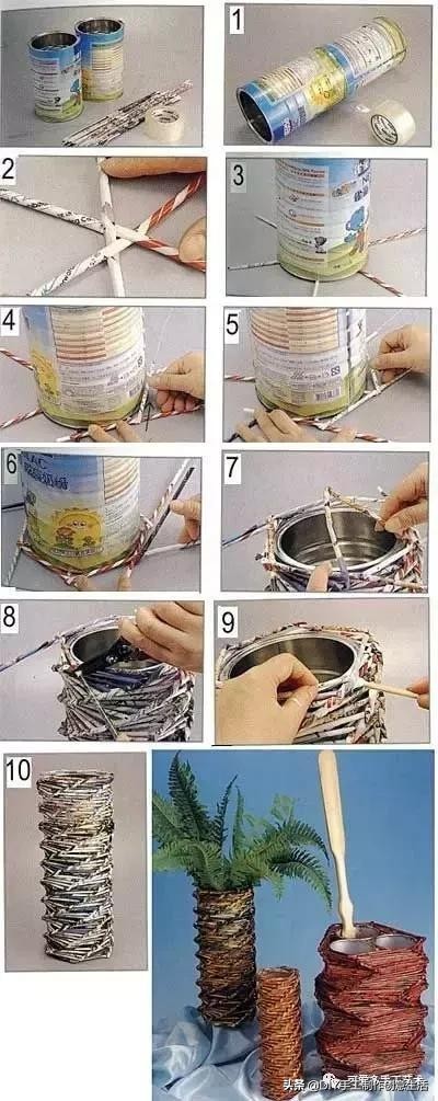 旧报纸变废为宝手工编织收纳筐,旧报纸制作简易的收纳筐