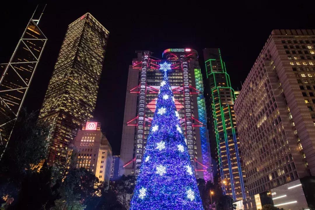 香港海滨长廊圣诞节,香港圣诞打卡地唯美视频