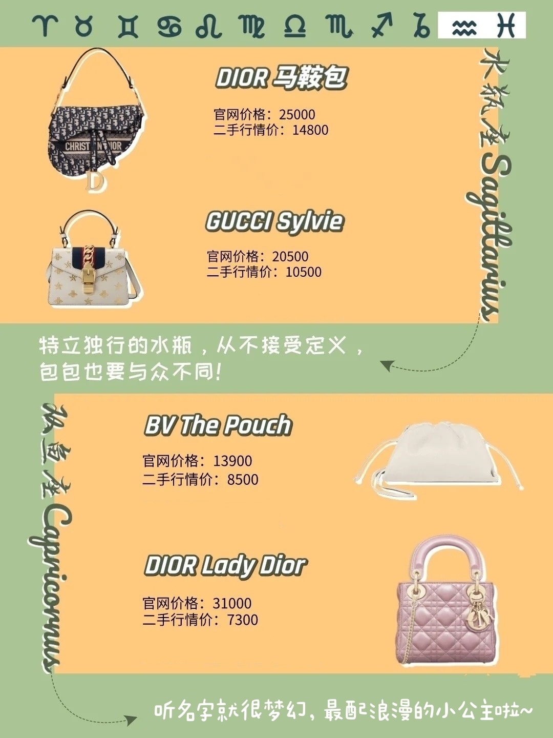 十二星座的专属包包,关于12星座的专属包包