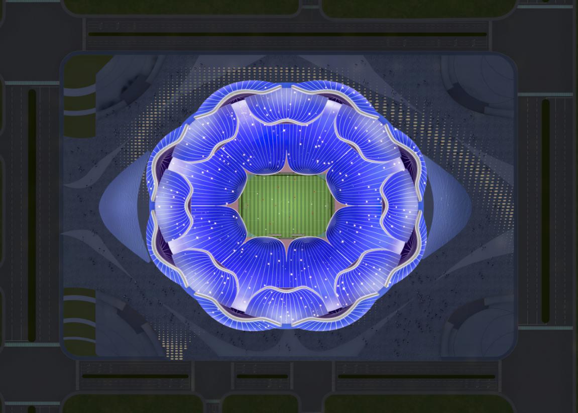 恒大新球场灯光秀,恒大灯光秀