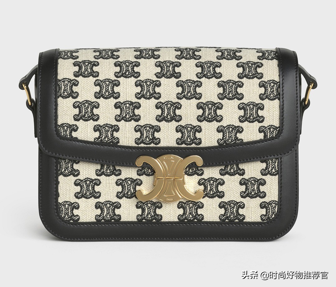 celine标志印花横款手袋,celine新款牛皮革手袋