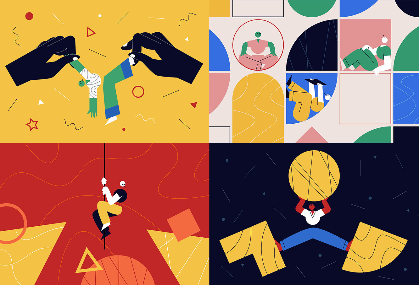 矢量人物插画素材,人物矢量图插画