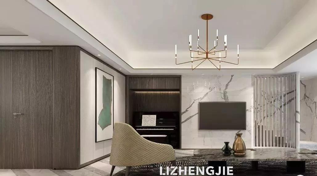 现代港式轻奢大平层设计效果图,港式轻奢大宅