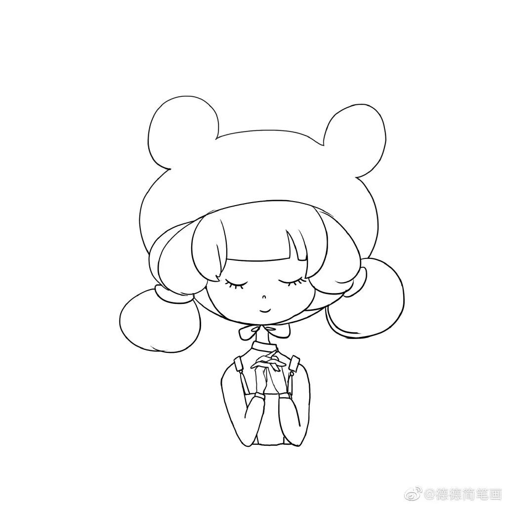 简单清新花卉的简笔画图片大全,唐老鸭简笔画可爱清新小女孩