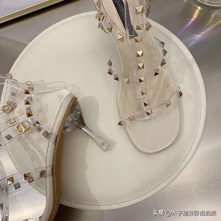 柳钉高跟鞋女款,2022高跟鞋女款爆款一字铆钉扣