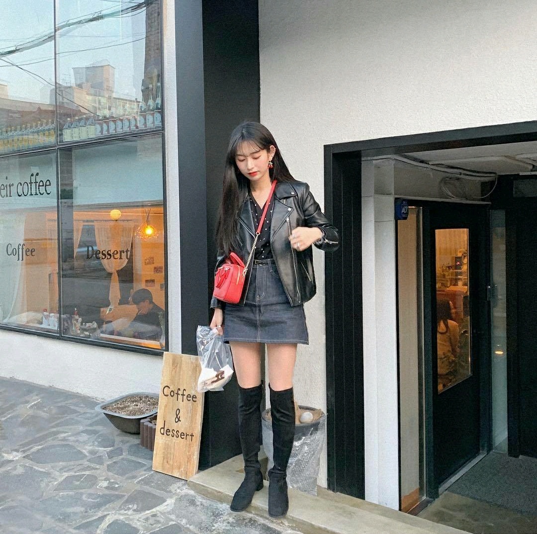 女士冬季最流行的穿搭皮衣,女明星皮衣时尚潮流搭配