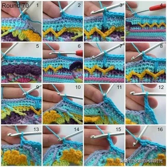 曼陀罗毯子编织教程,苏菲花园曼陀罗毯子钩法高清图解