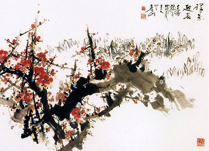 陈明谋国画作品欣赏,繁中手绘