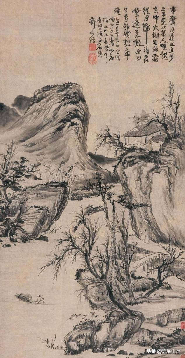 石涛山水画高清大全,石涛小写意山水画小品图片