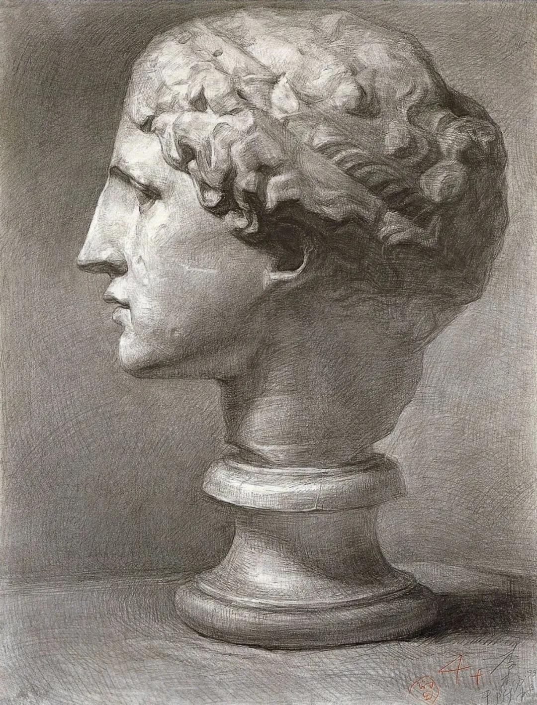 素描石膏像大师作品,石膏像名师