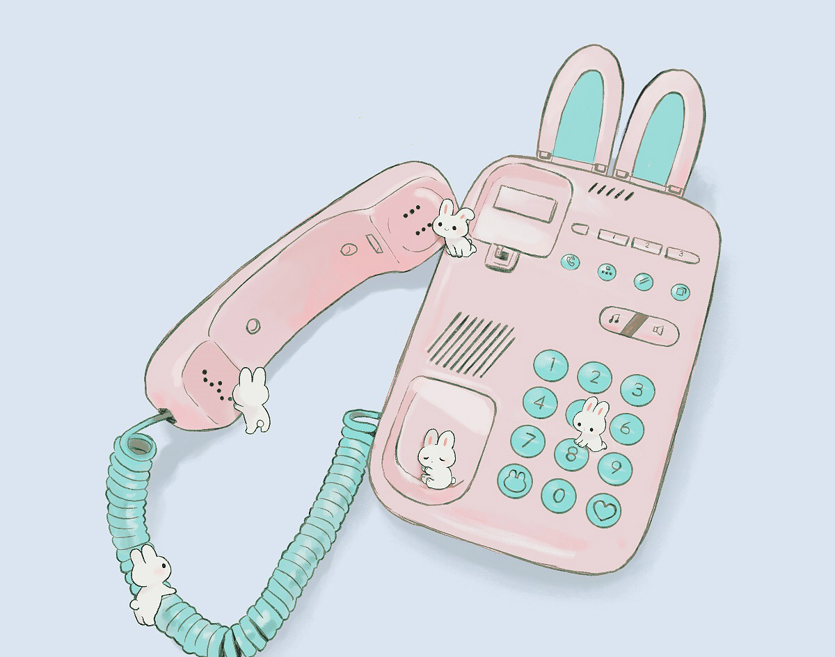 类似于粉兔兔的插画,兔耳少女插画日本