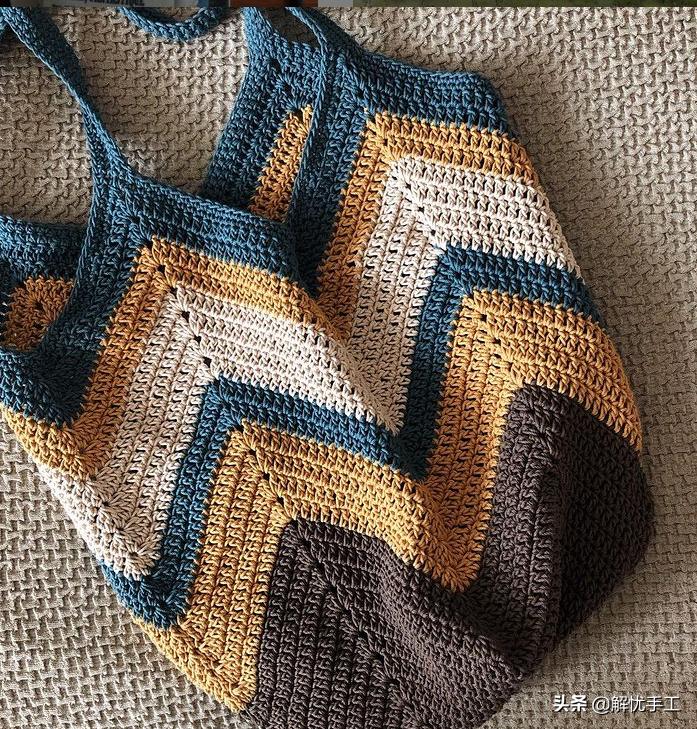 韩国钩针教程,简单的钩针编织包