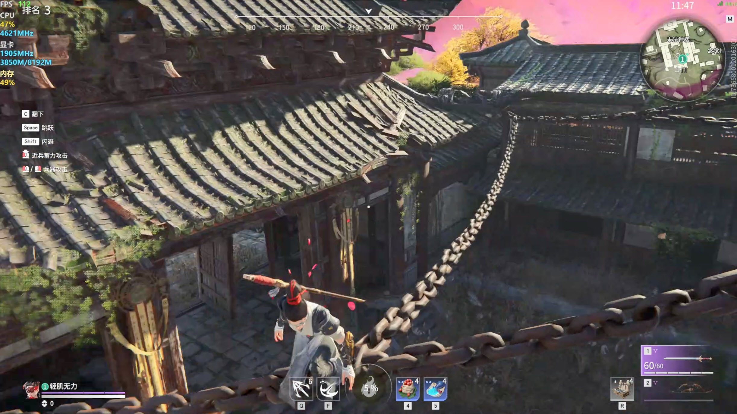 不容小窥！大力水手DLSS加持《永劫无间》2K极高画质轻松破百帧