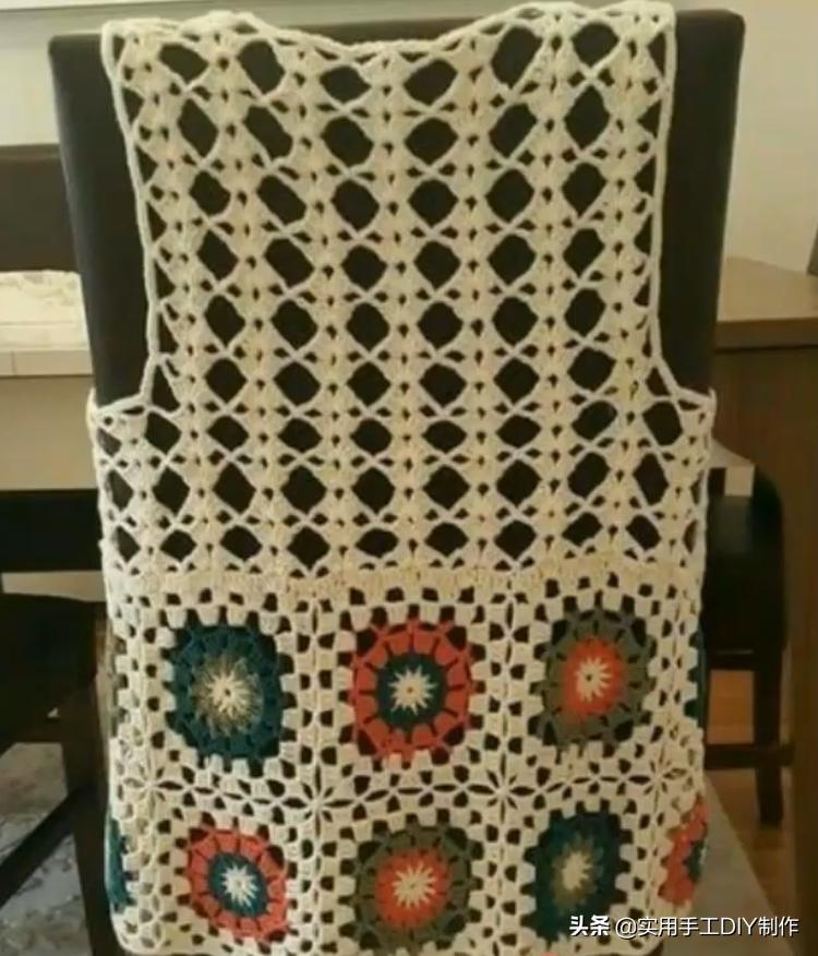 祖母方格编织长款外套教程,针织作品70款简约