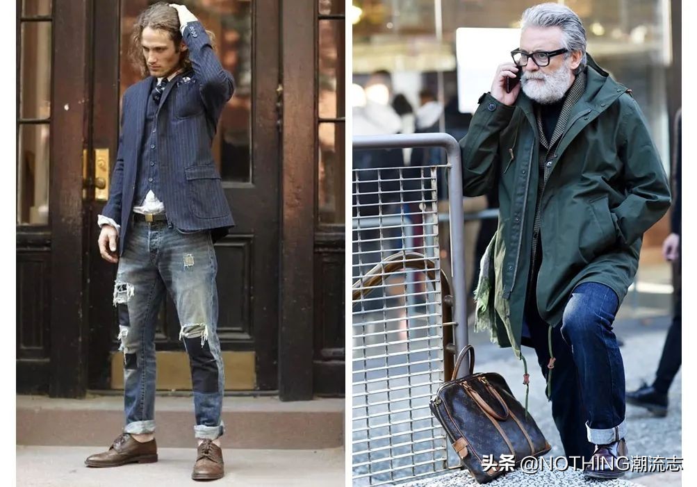 中年男士牛仔裤配什么鞋子好看,男生黑色t恤牛仔裤配什么鞋子