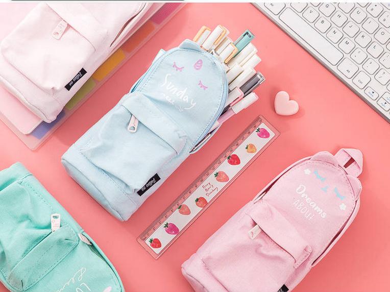日系简约少女大容量笔袋,日系简约学生文具笔袋