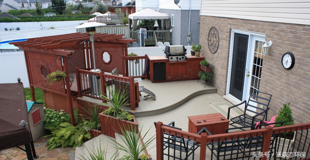 新中式阳台植物花架,阳台花架原木风