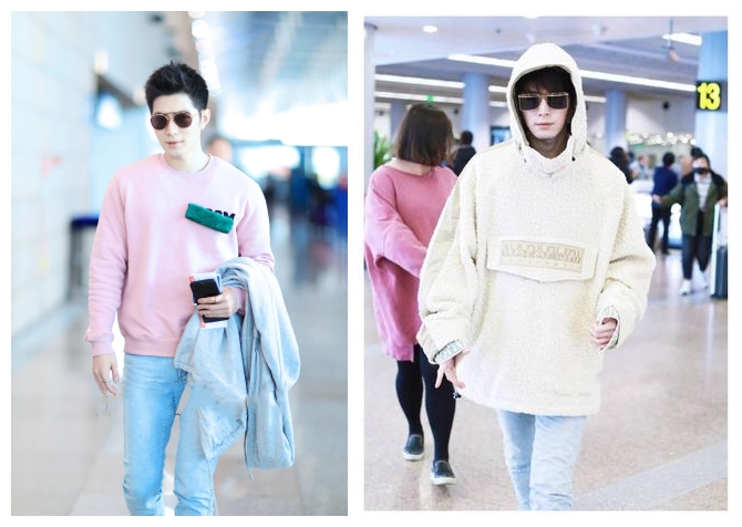 陈学冬干练西装助阵,陈学冬机场穿卫衣