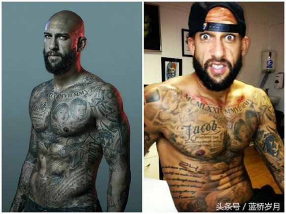 他们满身纹身凸起是因为什么,满身纹身的足球运动员长头发