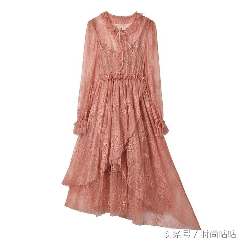 儿童人造棉连衣裙荷叶边,韩国荷叶边连衣裙慵懒风