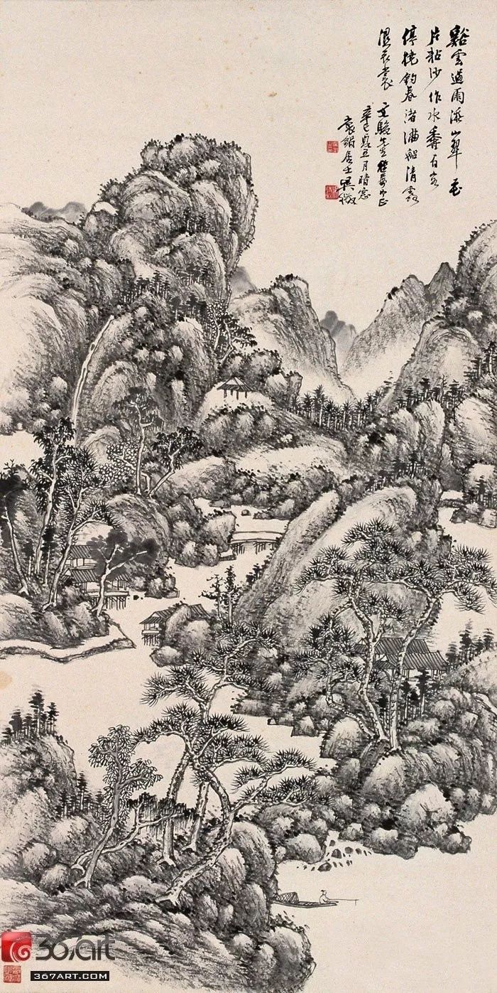 写意山水花鸟画精品欣赏,吴待秋山水画精品欣赏图文