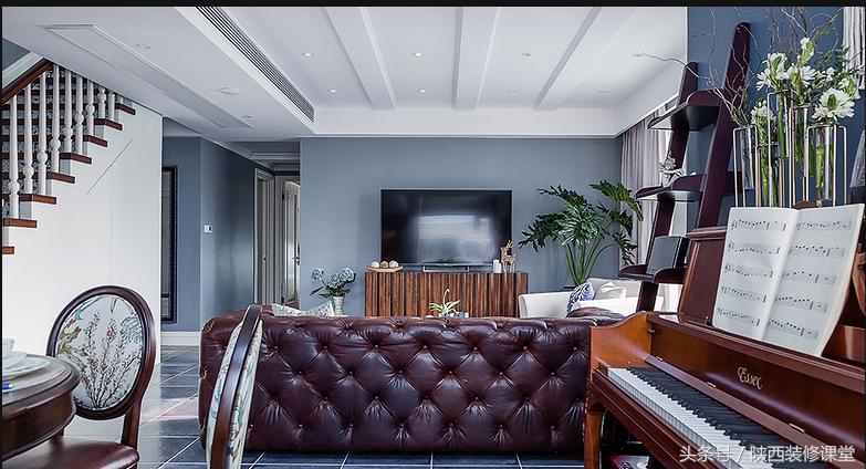 280平轻奢美式,120平美式轻奢风高级蓝灰