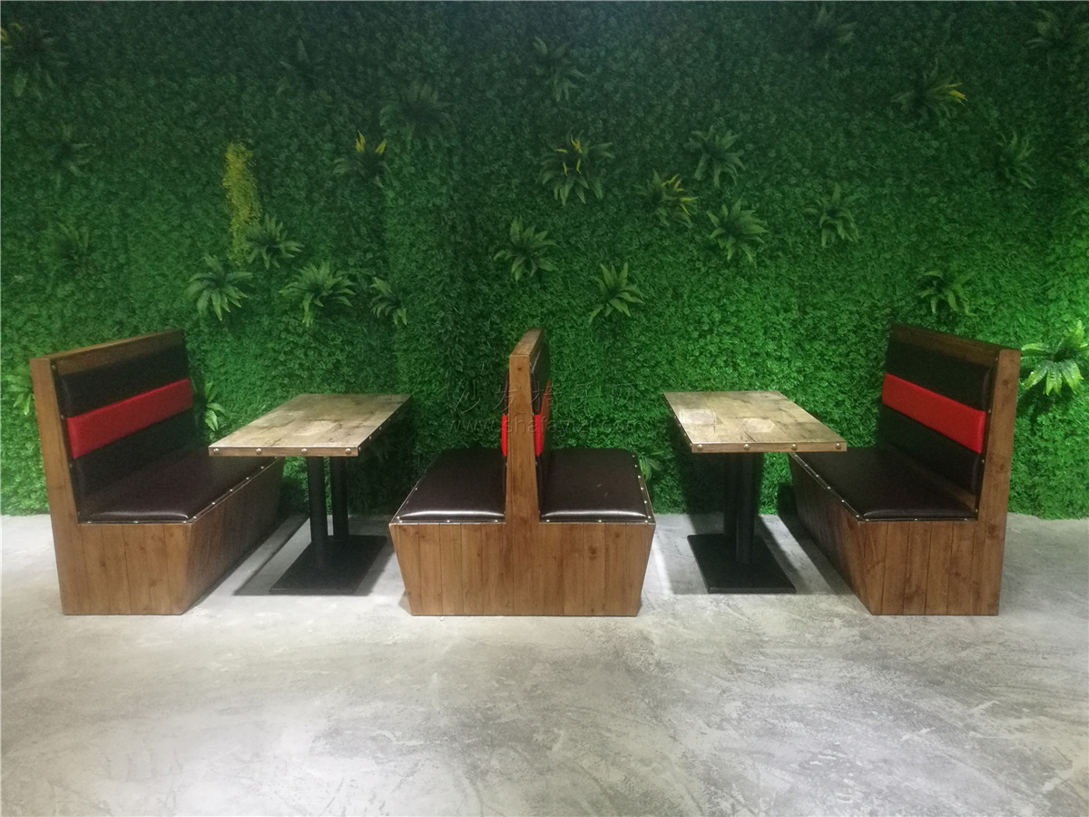 防腐木卡座沙发制作,餐厅卡座沙发极简