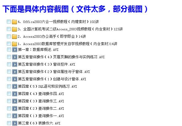 Access视频教程初学Access2013/2010/2007/2003数据库教学素材