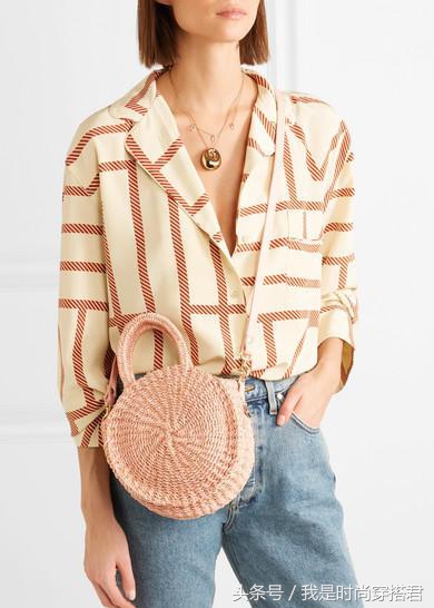 ins草编包韩国百搭休闲,ins小众高级流行感水桶包