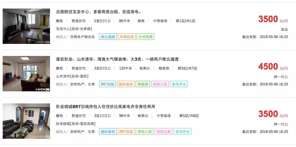 厦门房租一年涨三次,厦门房租一个月最低多少